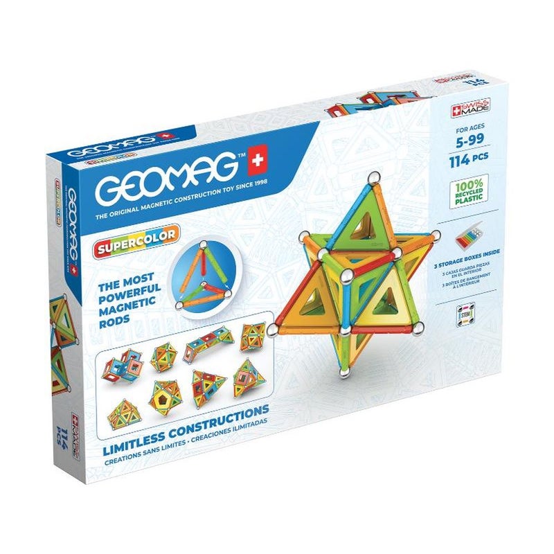 Geomag - Educational Supercolor Panels And Magnetic Rods 114 Pieces - 382 - Image 1